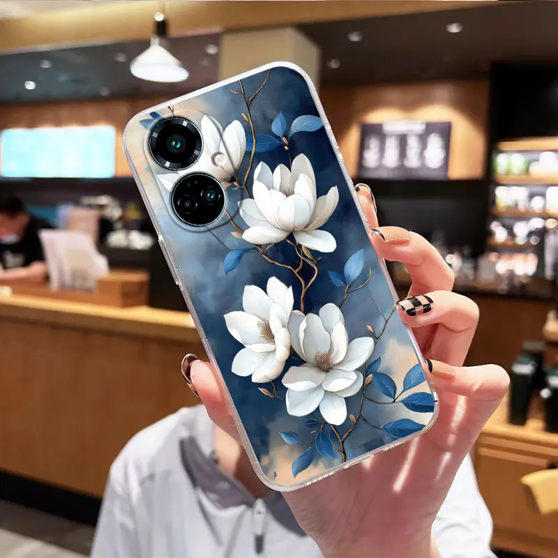 Shockproof Clear Soft Silicone Cat Design Phone Case Back Cover