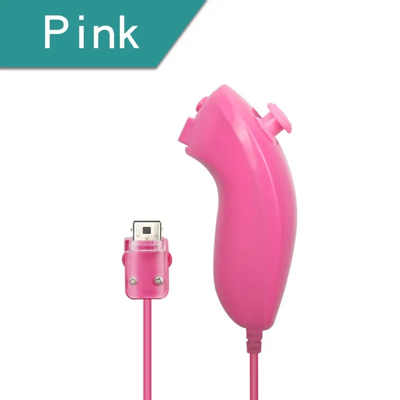 For Nintendo Wii Game Controller 5 colors Nunchuck Hand Curved Game Handle Controller Nunchuk For Wii Gamepad Accessories 