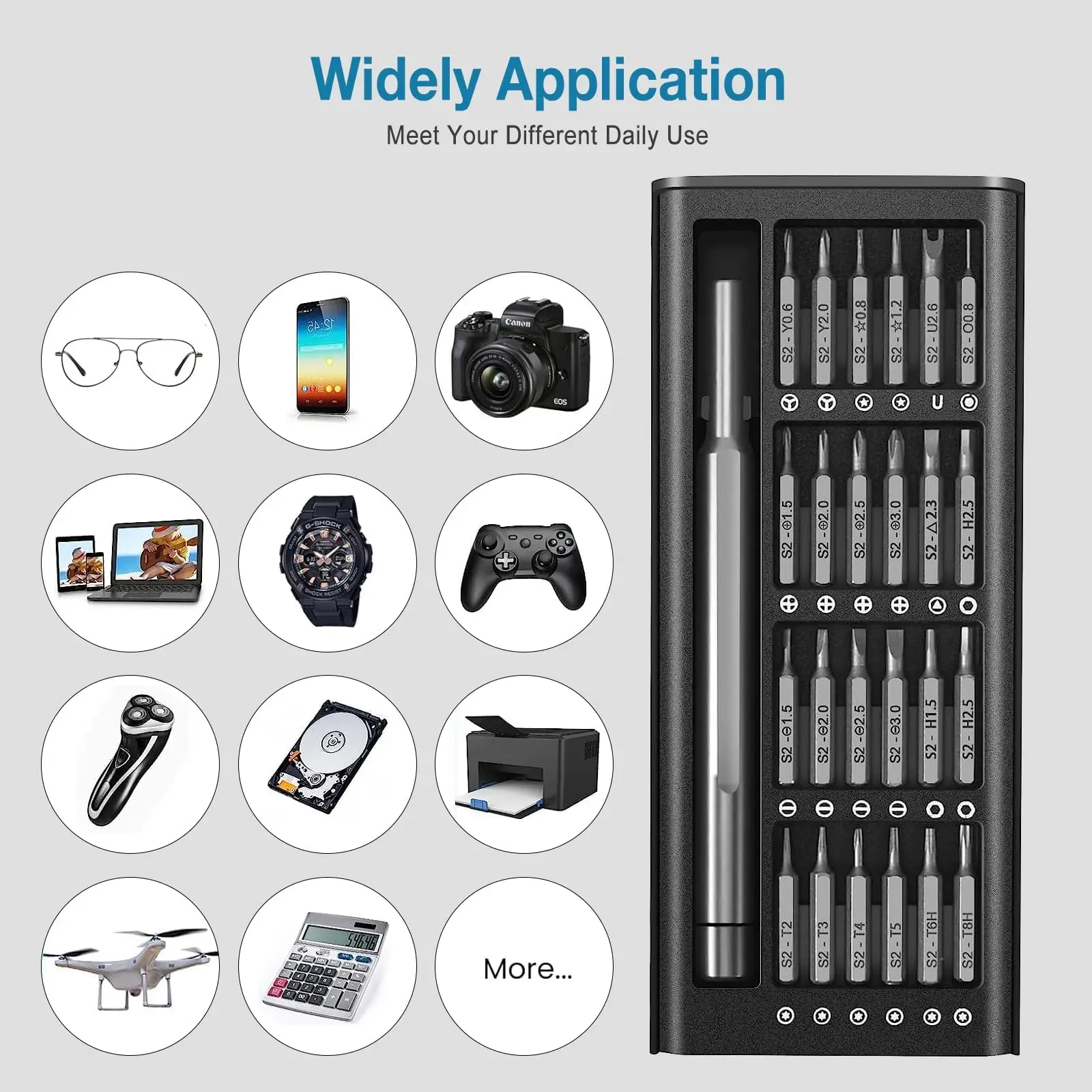 2 Sets 24-in-1 Precision Screwdriver Kit - Magnetic Tips For Electronics Repair