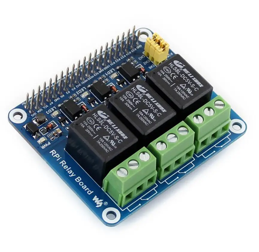 Waveshare Raspberry Pi Power Relay Expansion Board For Control High Voltage Or Current Devices