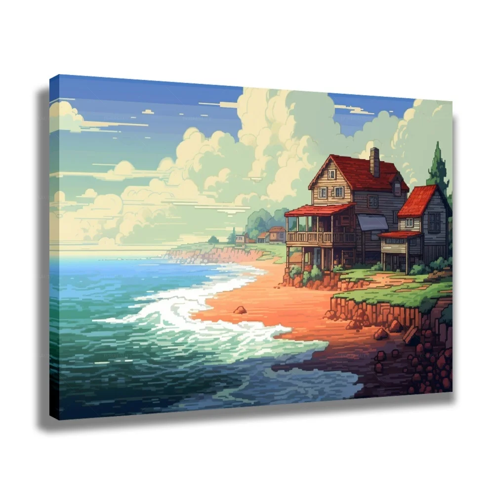 

Forbeauty Framed Gallery Canvas Painting Colorful Vase Antique for Home Decoration