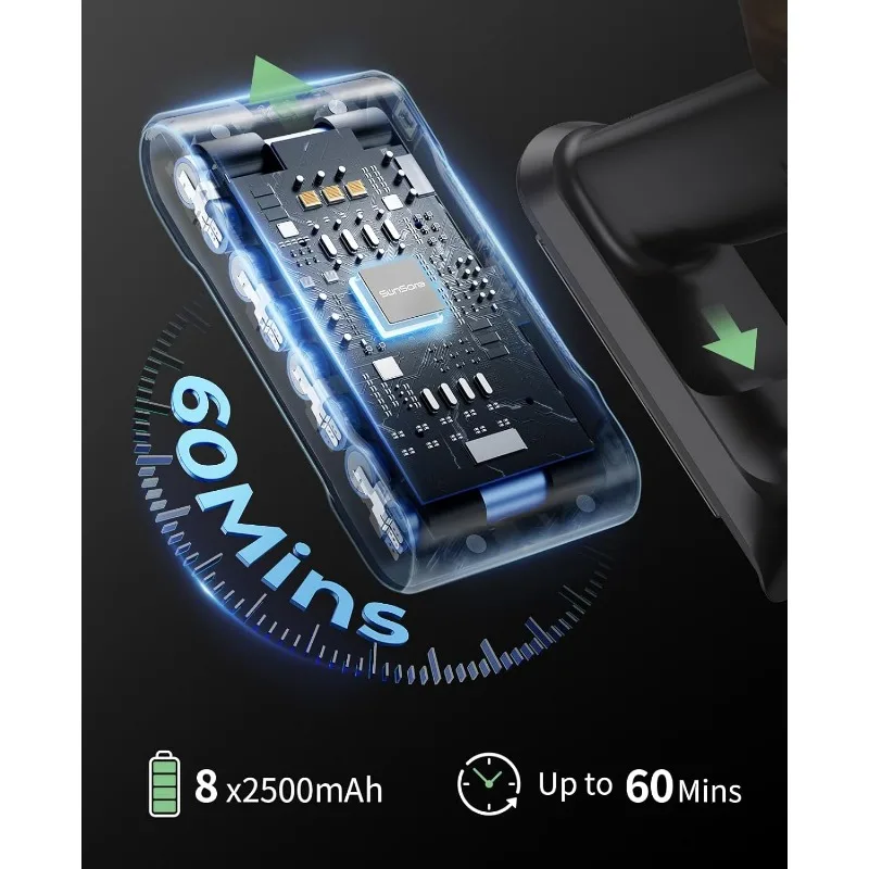 Cordless Vacuum Cleaner, 550W 45KPA 60Mins Cordless Stick Vacuum Cleaner With Touch Screen, Self-Standing,Wall Mount Charging 5
