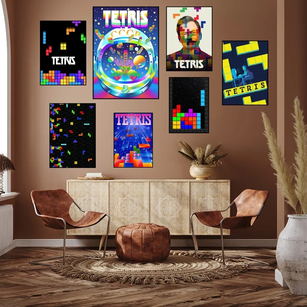 Gioco T-Tetris Block Poster Stampe Pittura Murale Camera Da Letto Soggiorno Decorazione Ufficio Piccolo