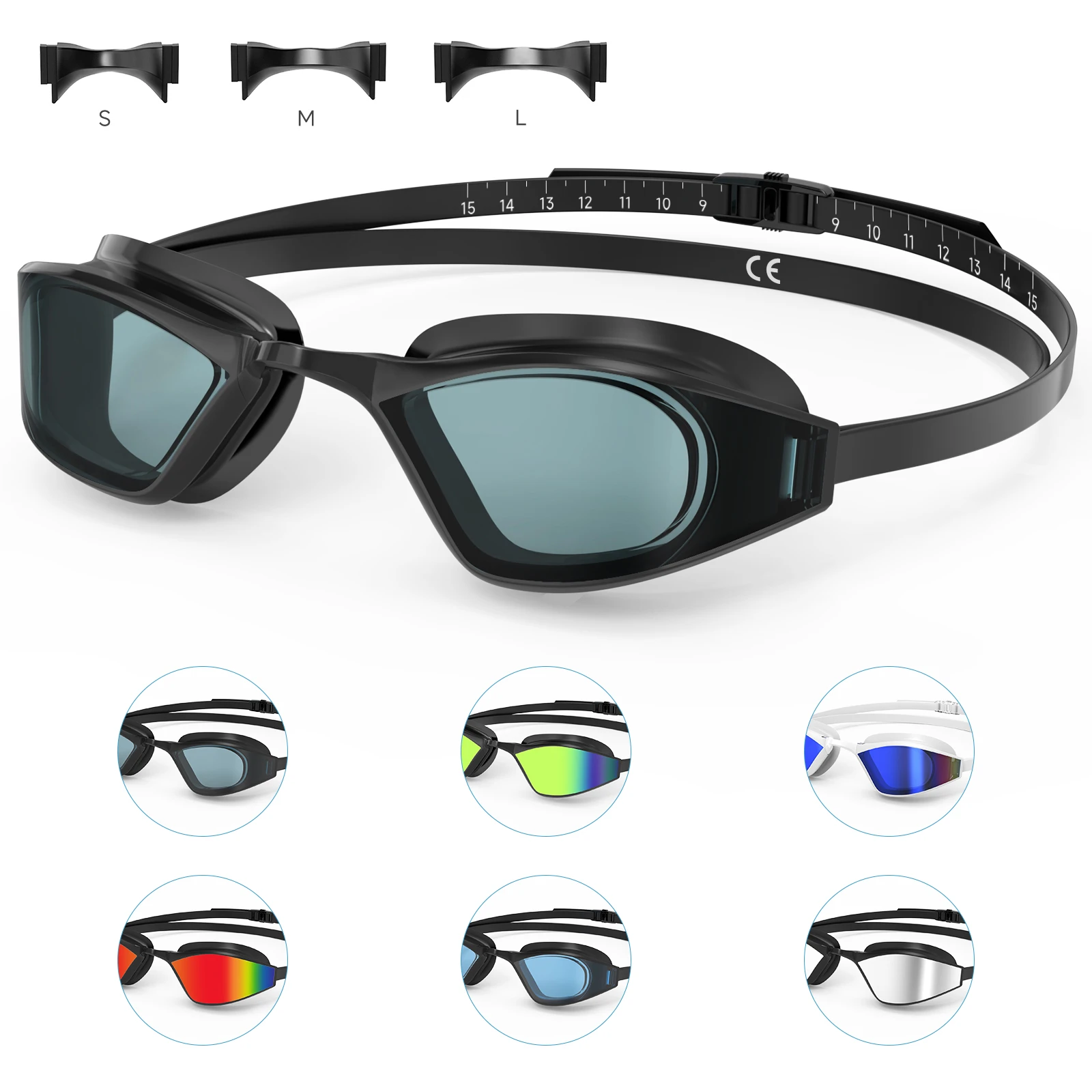 Findway Adult Men Women Swimming Goggles UV Protection Soft Silicone