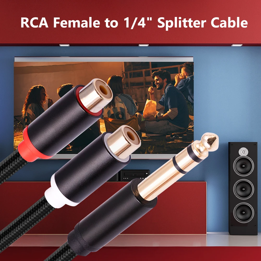 6.35mm RCA  ׷ ڵ, Ƽ RCA Ͽ 1/4 ġ ׷ ̺, Ʃ ̺   
