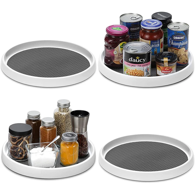 

Rotating tray kitchen 360°organizer Pantry plastic Round Lazy Susan Turntable Organizer for Cabinet spice condiment storage tray