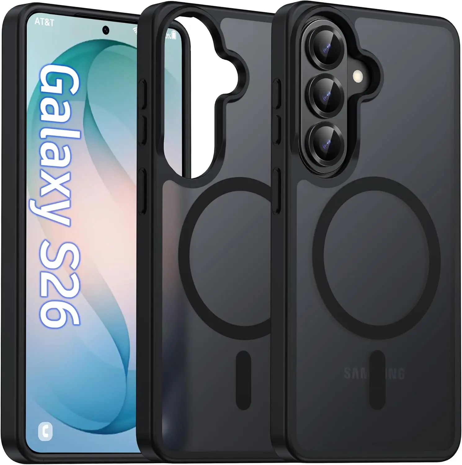 Matte Translucent Frosted Magnetic Phone Case with Hard Cover