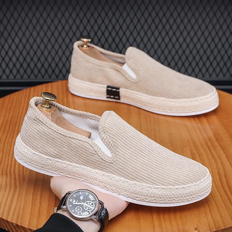 

New Men Sneakers Casual Summer Low-top Corduroy Shoes Fisherman Shoes Espadrilles Slip-on Cloth Shoes Trendy Men Shoes SY6-73