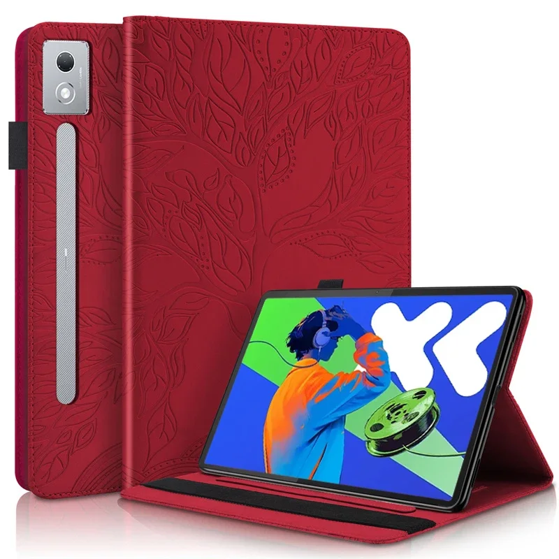 3D Tree Embossed Wallet Tablet Case