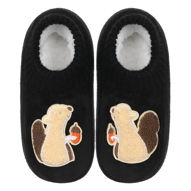 Women's Fuzzy Slipper Socks With Grippers Cozy Warm Cute Animal