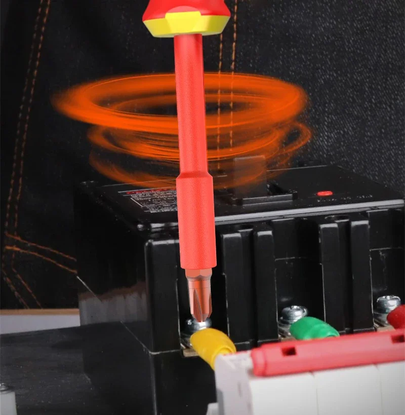 LAOA Isolierter Spritzguss-Schraubendrehergriff, Multifunktions-Schraubendreher mit austauschbarem Kopf, 1/4-Zoll-Sechskantschaft-Schraubendreher – Detail 16
