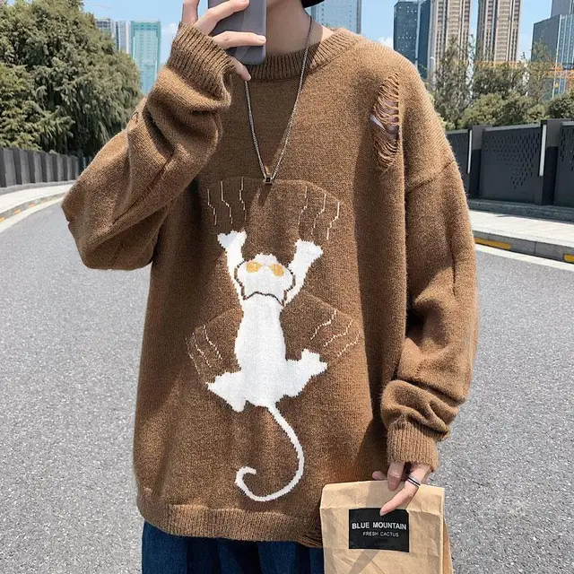 Knit Sweater 3d Printed Sweaters Cat Sweater For Humans Multicolor