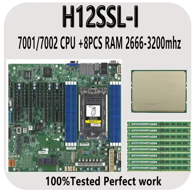003 H12SSL-i 마더보드 + EPYC 7F72 7F52 7B12 7H12 7742 7702P 7662 7642 7552 7542 7532 7502P + 8개 메모리 RAM DDR4