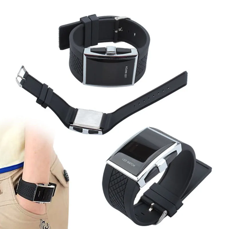 Style Fashion Digital LED Wrist Watch Wristwatch Gifts Kid Boys Men Black Watch For Lover Gift