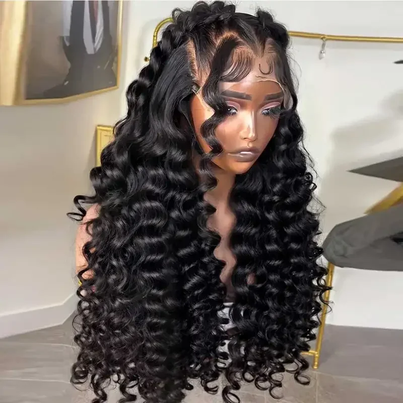 40 42 Inch Glueless Wig Loose Deep Wave Frontal Human Hair Wigs Wear and Go 13x4 13x6 HD Deep Curly Lace Front Human Hair Wigs