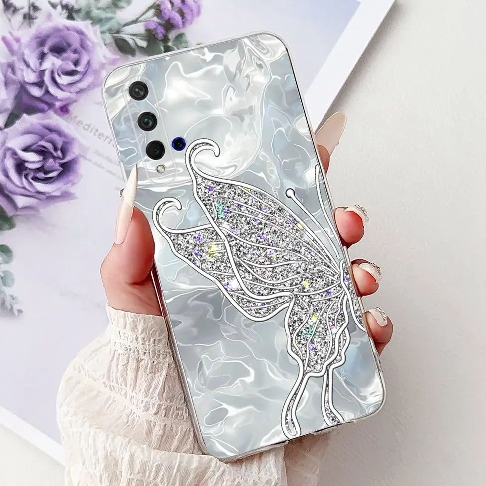 Cute Cat & Floral Design Phone Case for Huawei Honor 20/Nova 5T