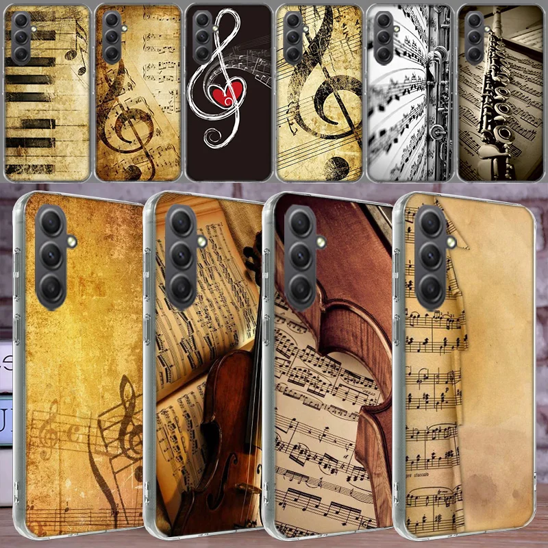 Love Old Music Score Musical Shell Phone Per Samsung Galaxy Note 20 Ultra 10 Lite Plus 9 8 A50 A30 A20 A03 A04 A02S A70 A40 A10