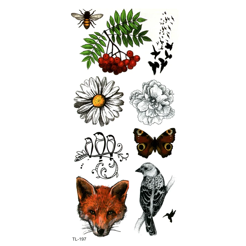 26 Stile Adler Wasserdicht Temporäre Tätowierung Aufkleber Wolf Fake Tattoo Männer Liebe Kuss Tatuajes Temporales Tatuagem Hola Körperkunst – Detail 37