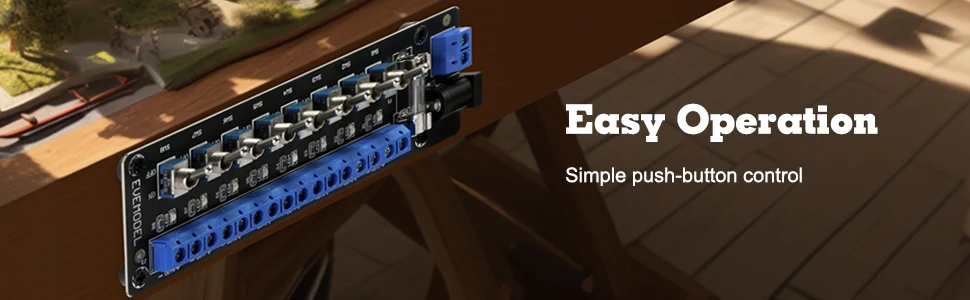 Evemodel 3V-24V DC Stromverteilungsmodul-Anschluss mit individuellem Kippschalter PCB019 – Detail 5