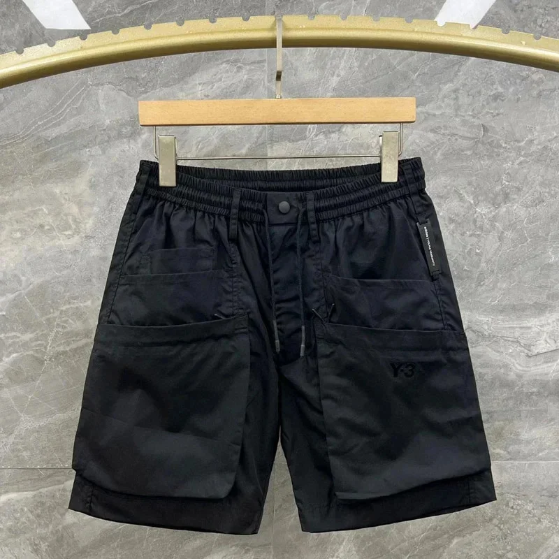 Korean Black Shorts For Men Summer Streetwear Multi Pockets Safari Style Short For Men Sports Casual Men's Short Versatile Short