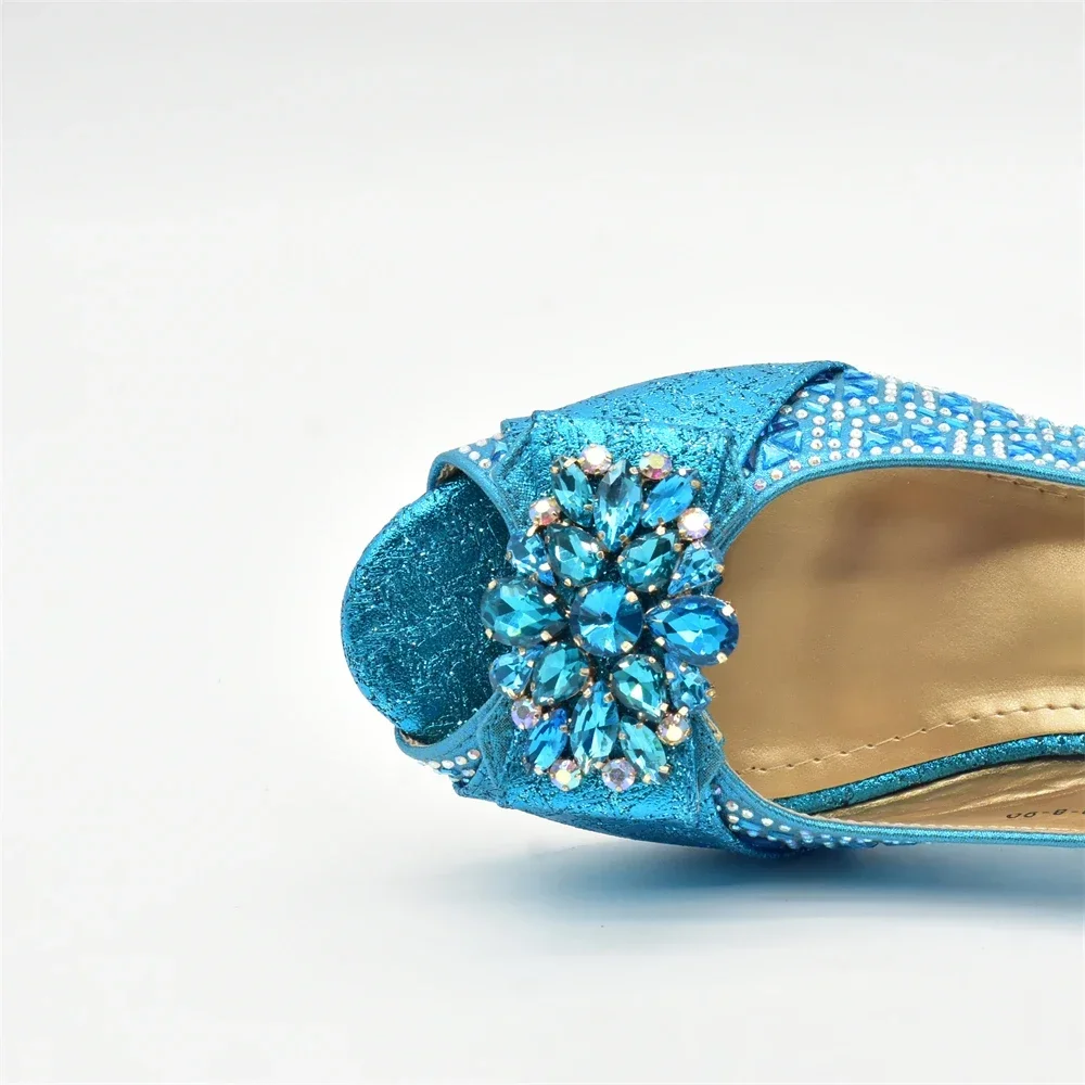 New Design Women Shoes and Bags To Match Set Nigeria Party Italian Shoe and Bag Set for Party in Women Rhinestone Women Pumps - Image 6