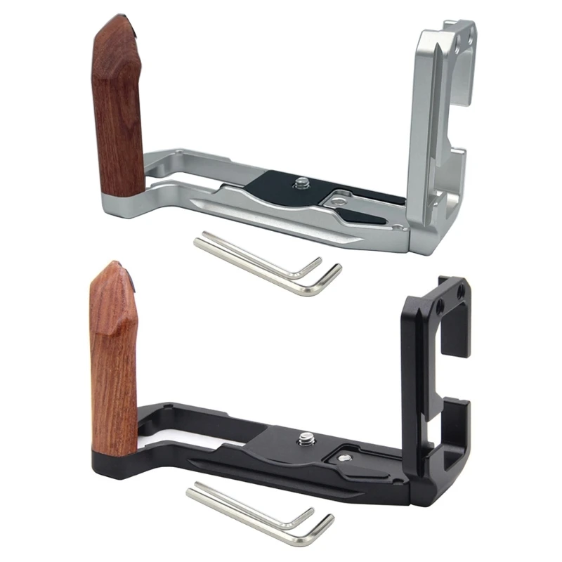 

E5BA Vertical L Type Wooden Handle Quick Release L Plate Vertical Board L Bracket Replacement for X-T5 Camera Accessories