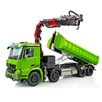 LESU 1/14 RC Metal Hydraulic Crane Truck 8X8 Tipper Dumper Remote Control Car Painted Assembled Model Light Sound Toy THZH1381 1