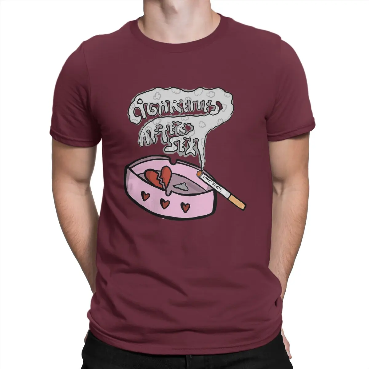 thumbnail image 1 of Camisetas de algodón puro para hombre, camisetas de cuello redondo, camisetas rosas A-Ariel de manga corta para adultos., 1 of 7