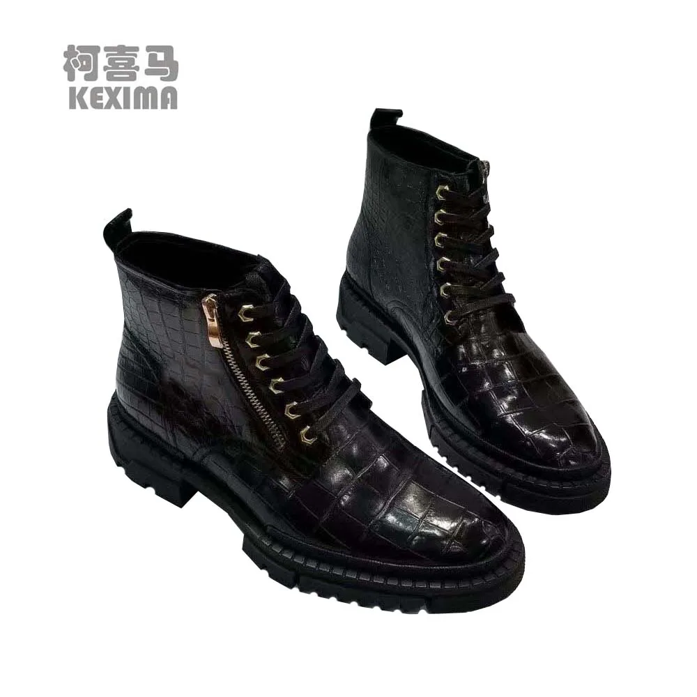

yingshang new arrival men crocodile boots male crocodile leather shoes men boots winter boots for male