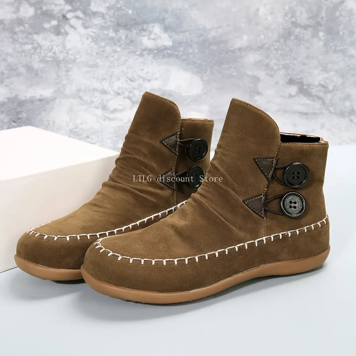 

Women's Boots with Button High Top Winter Boots Shoes for Women Botas Mujer Booties Woman Winter 2023 New Arrivals Boot Female