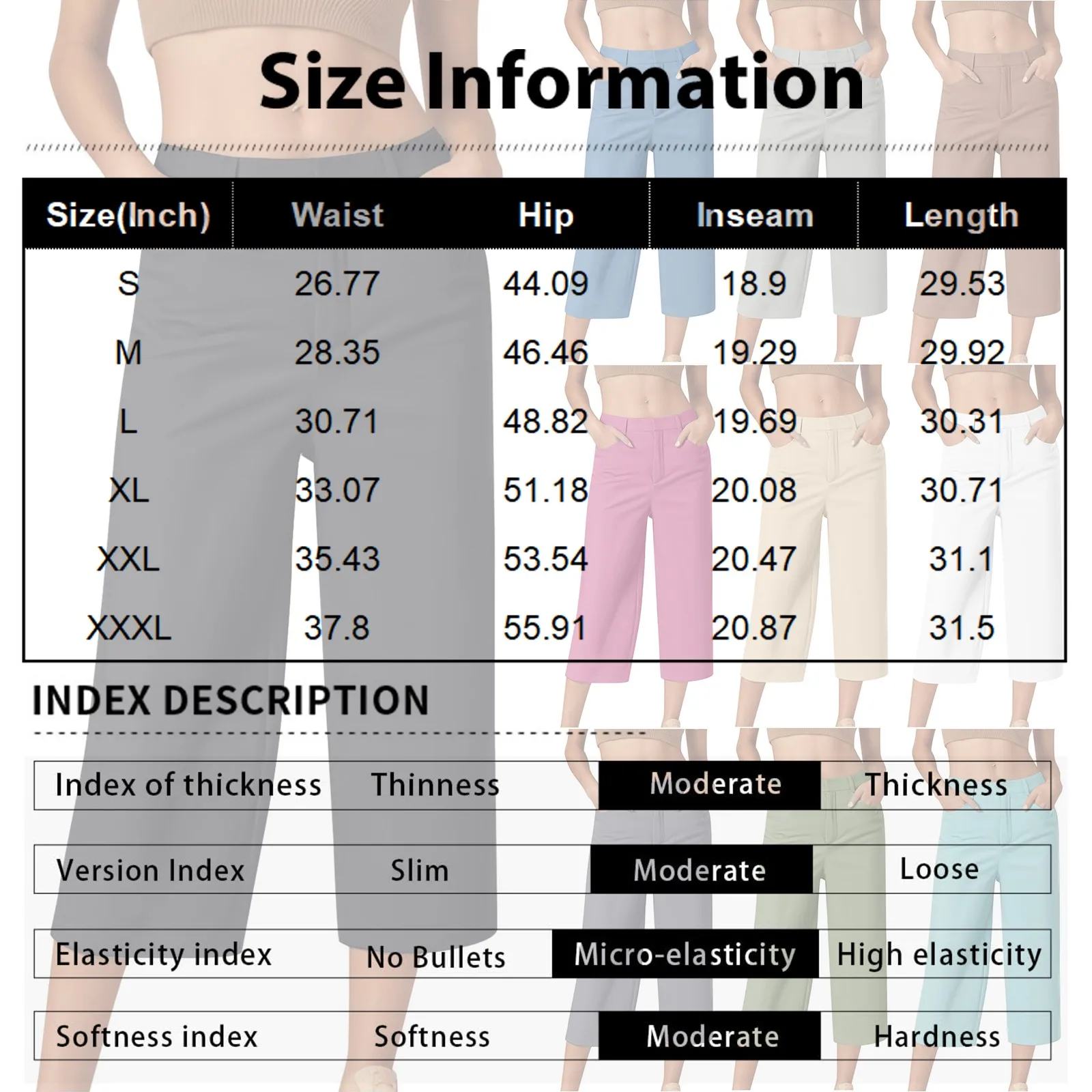 Casual capri-pants for women Straight Wide Leg pants Solid color versatile daily pants Ladies spring summer casual trousers - 5