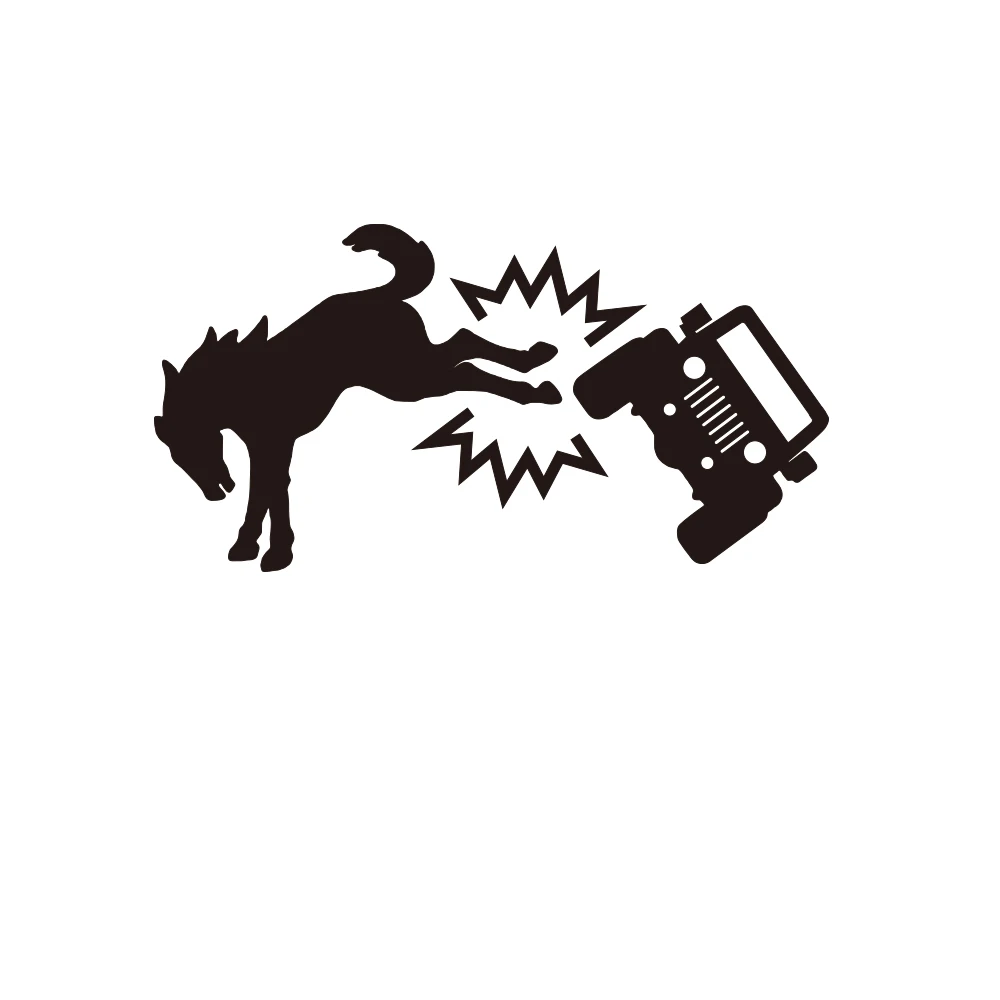 Humorous Bucking Kicking Car Bumper Sticker - Waterproof Die-Cut Decoration