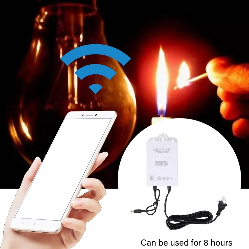 12V-2A Wifi,Router,Modem, Telecamera Di Sicurezza Mini Ups Backup Surge Protector