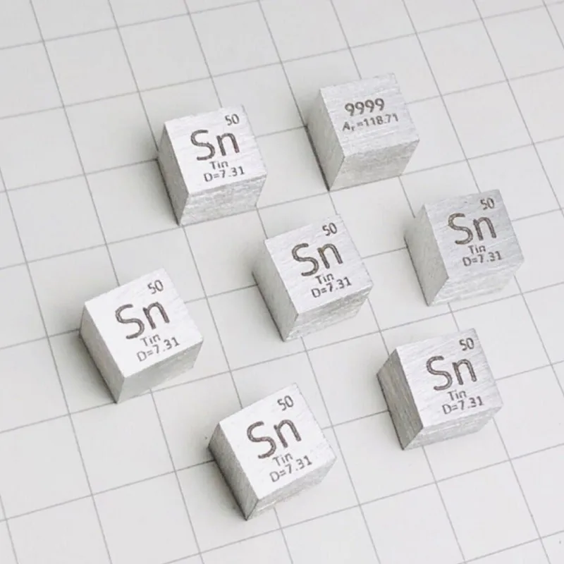 

High Purity Sn Block Metal Stannum Periodic Table Cube Stannum Cube Hobby Display Collection 10*10*10mm