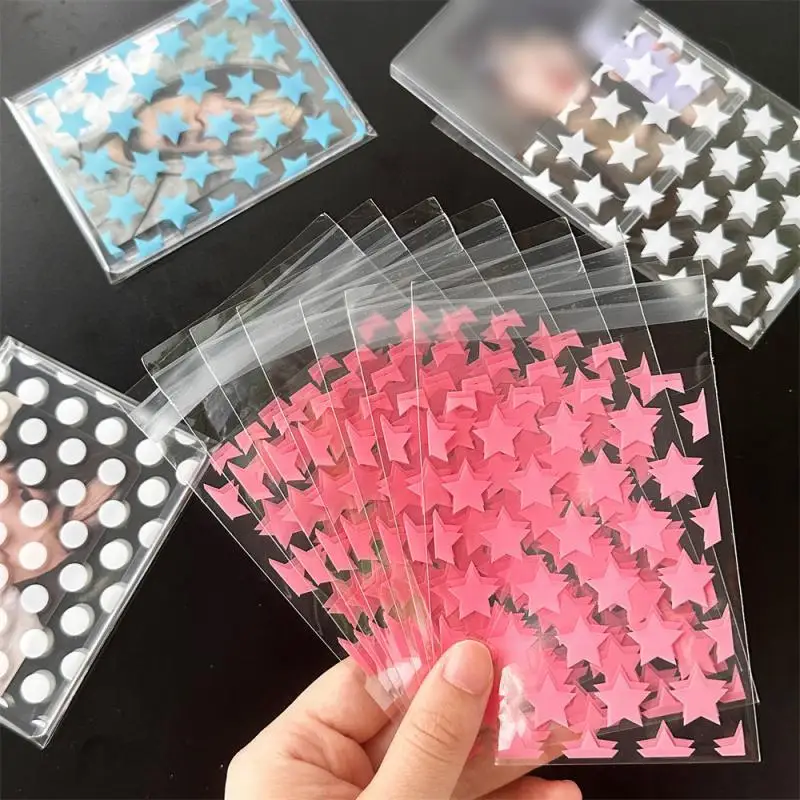 

100/50pcs Transparent PE Star Jewelry Self-adhesive Bag Candy Card Holder Photo Animation Peripheral Storage Gift Bag Wholesale