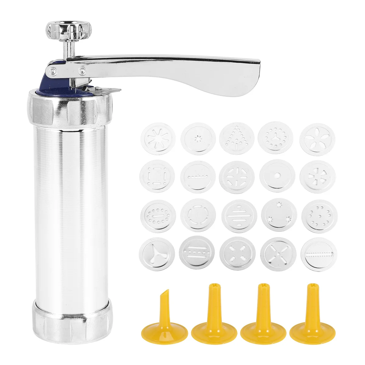 Cookie Press Pressa Per Biscotti Spritz In Acciaio Inossidabile, Kit Di Glassa Con 20 Dischi Per Stampi Per Biscotti E 4 Ugelli Per Biscotti Fai Da Te