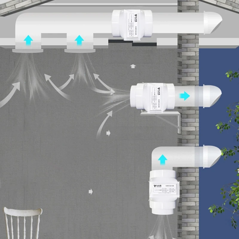 Inline Duct Fan 110mm Ventilation Exhaust Boosters Fan Filter Duct Kit