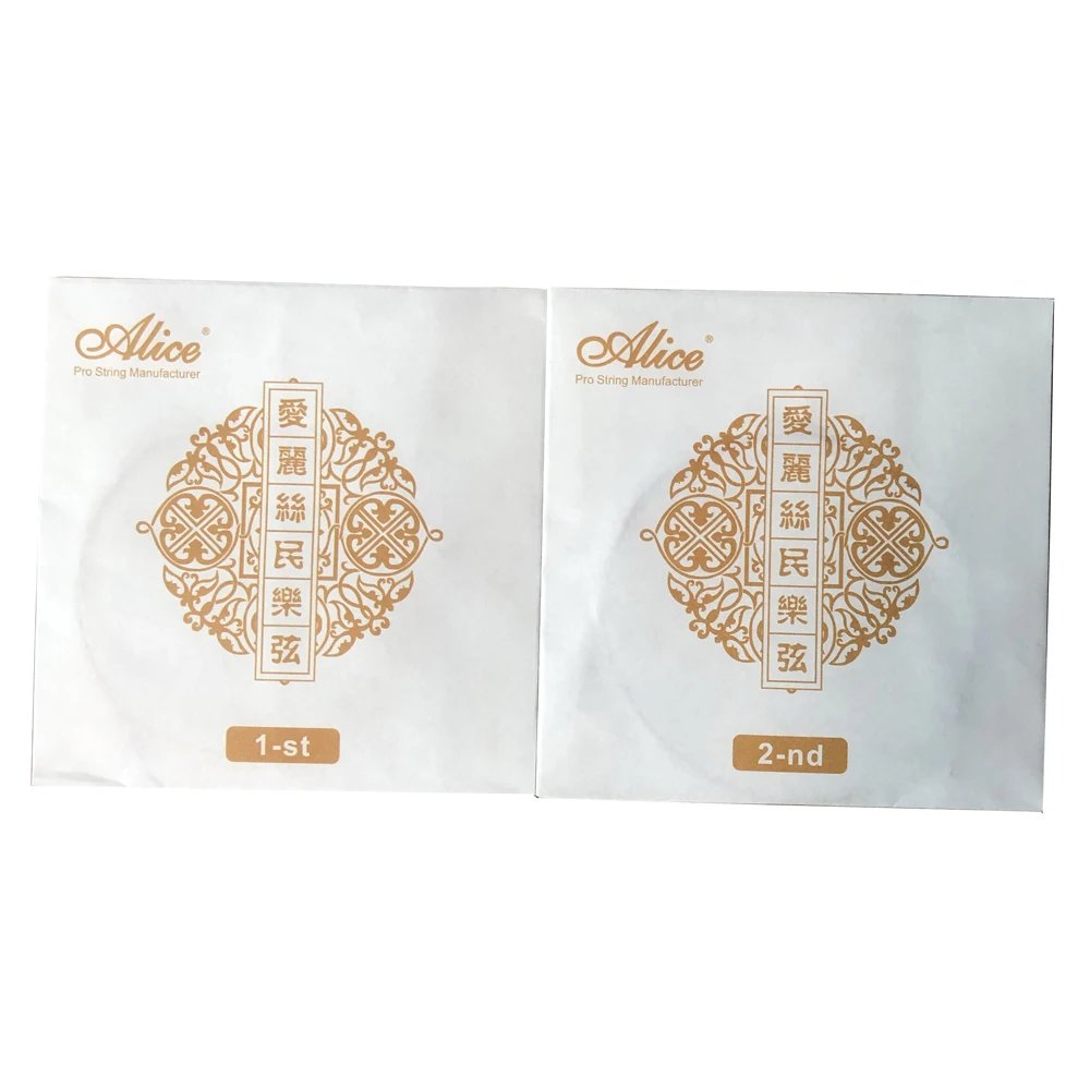 5 Sets Alice AT16 Elegant Mellow Tone Golden plain nano coating Chrome alloy Chinese Traditional Musical Instrument Erhu Strings