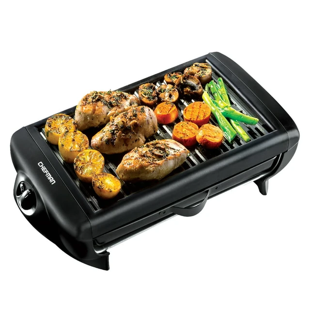 Chefman - Electric Smokeless Indoor Grill with Nonstick Coating - Black