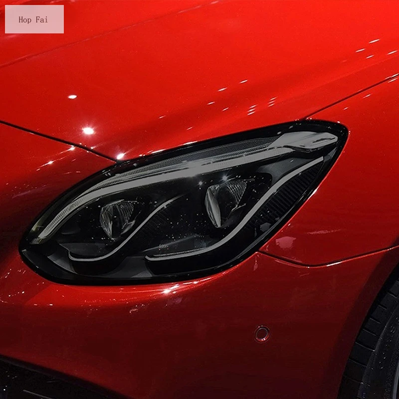 

2 Pcs Car Headlight Protective Film Transparent Black TPU Sticker For Mercedes Benz SLC Class SLK R172 2016-2019 Accessories