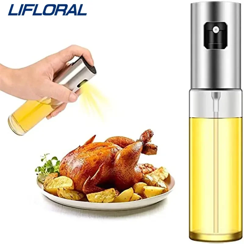 1PC 120ML Glass Kitchen Oil Spray Edible Oil Dispenser For Barbecue Pizza Olive Sprayer Seasoning Bottle Kitchen Accessories