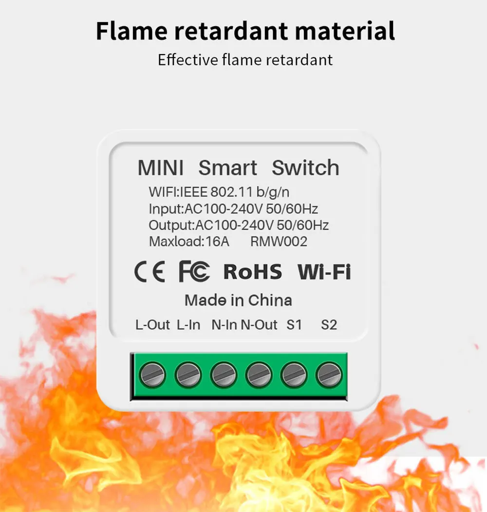 16A eWelink Wifi Mini Smart Switch 2-Way DIY Switch Circuit Breaker Timer Module
