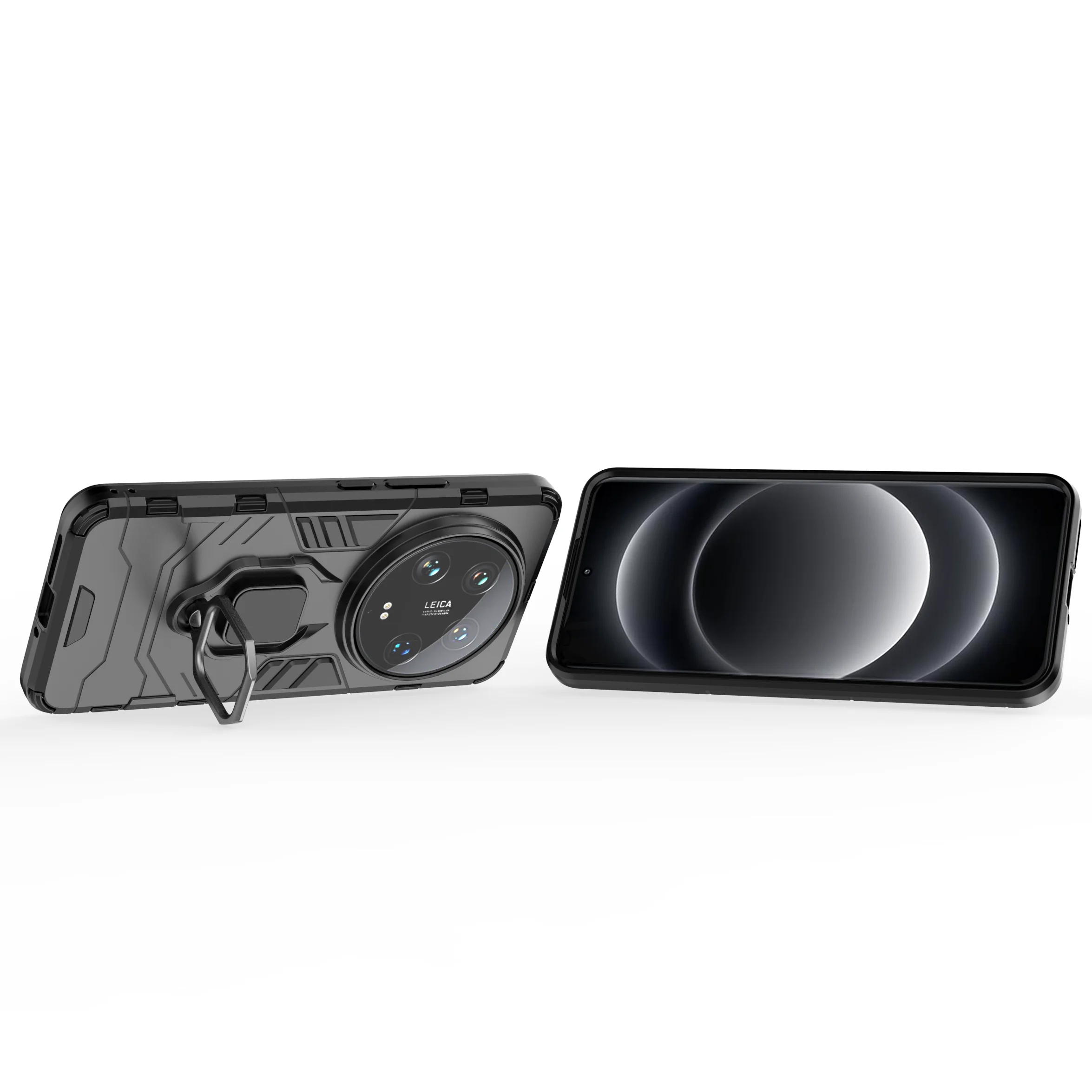 Durable Armor Shockproof Case with Metal Ring Stand & Bumper Protection