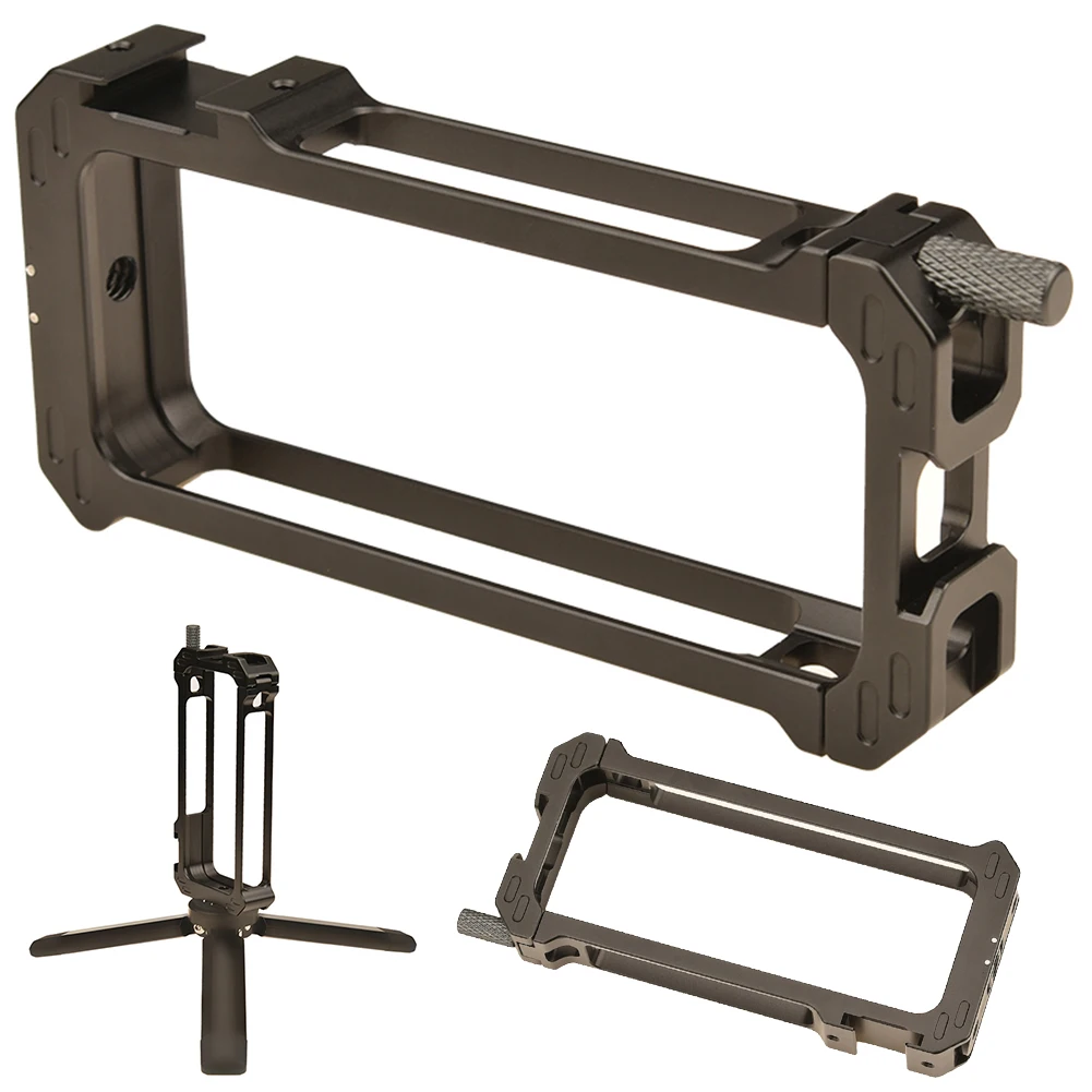 For Insta360 ONE X2 Camera Cage with Cold Shoe Magnetic Mount Metal Expansion Frame Case for Insta360 X3 Camera Accessories