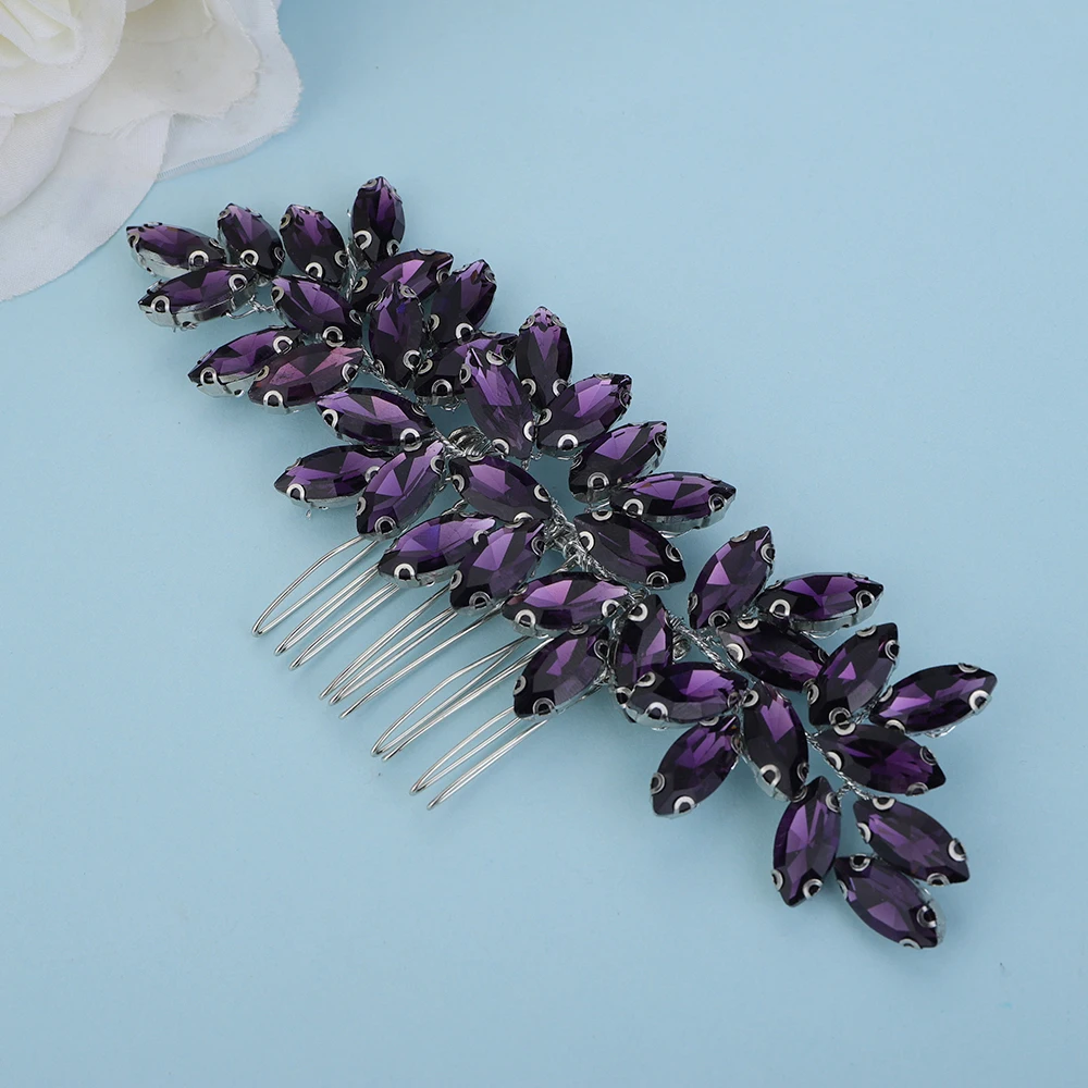 S097f0415115c46a594e36bf96ab4ac30V Fashion Rhinestone Hair Comb for Bridal Headpiece 9 Color Wedding Hair Accessories Women Handmade Tiara Headdress Party Headwear Mallzona