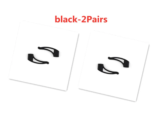Fashion Anti Slip Ear Hook Eyeglass Eyewear Accessories Eye Glasses Silicone Grip Temple Tip Holder Spectacle Eyeglasses Grip black-2Pairs