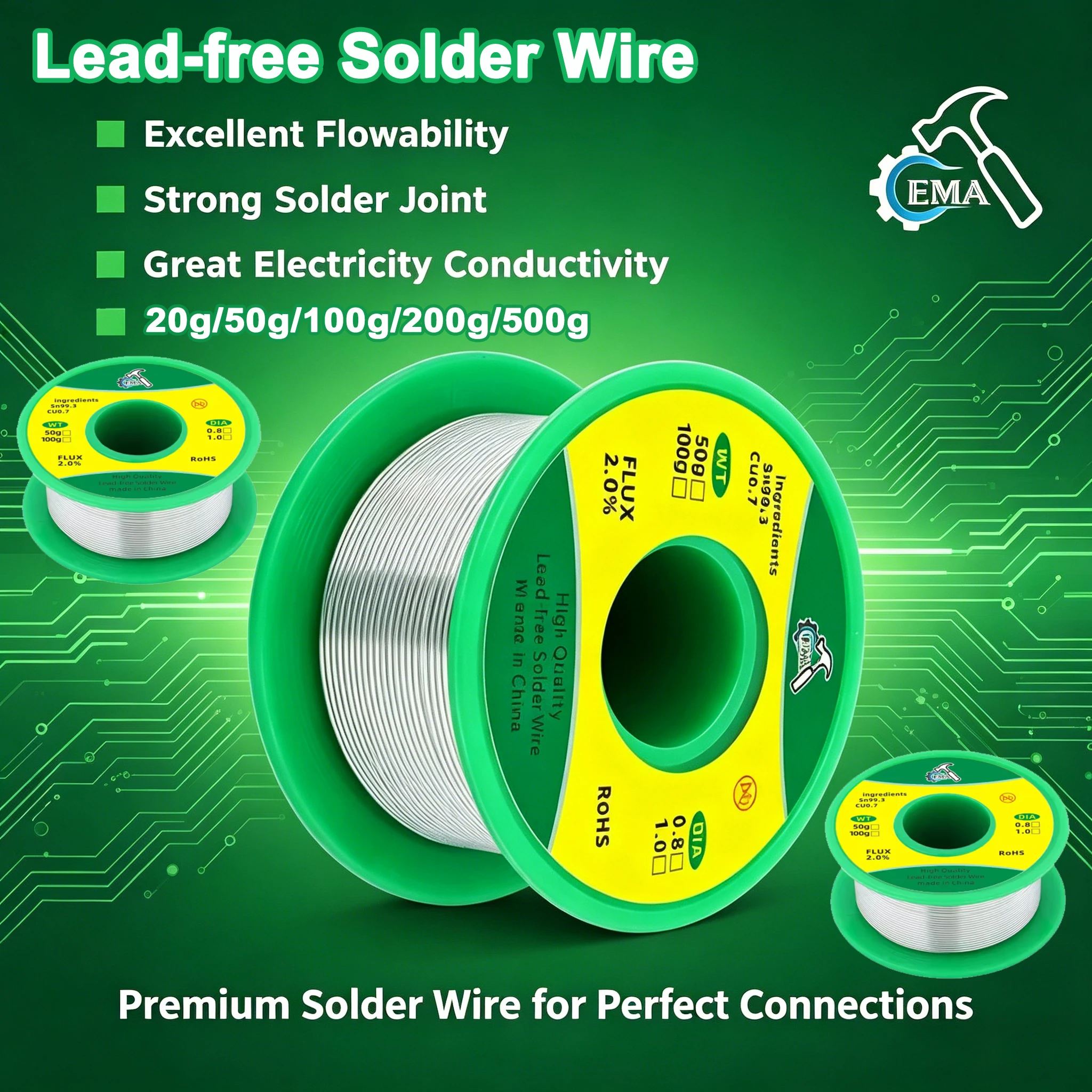 Lot de fil à souder LF 1mm de 100g pour modélisme et réparation électronique