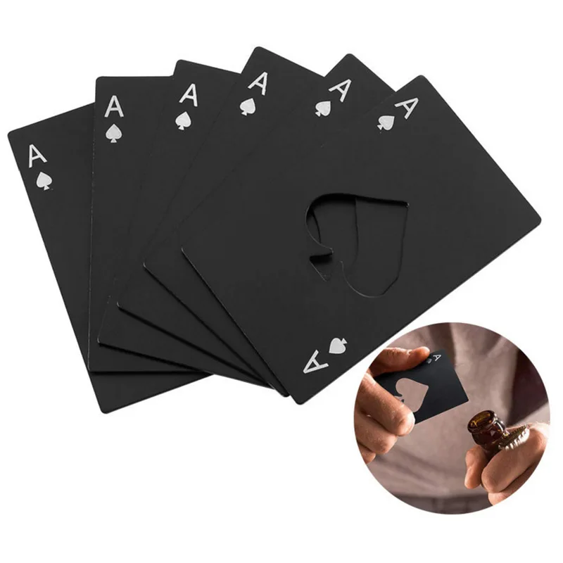 

10pcs Tool Pocket Opener Card Spade A Credit Wallet Multipurpose Edc Bottle Beer Gadget Multi Kit Multitool Poker Gear