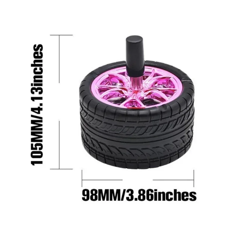Creative Tyre Hub Rotating Style Fashion Ash Tray Alloy Round Smokeless Press Up Ashtray portable ashtray