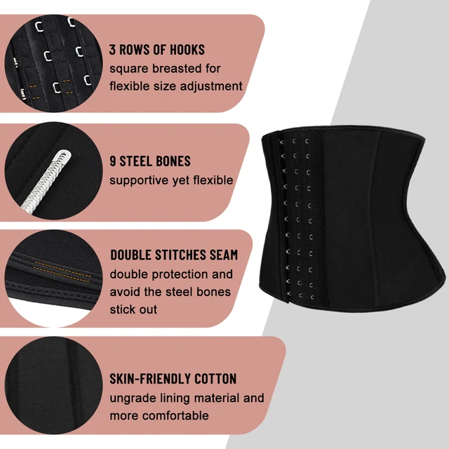 Fashion Atbuty Shorter Torso Waist Trainer 25 Steel Bones Corsets Small  Waist Shaper Underbust Slimming Tommy Control